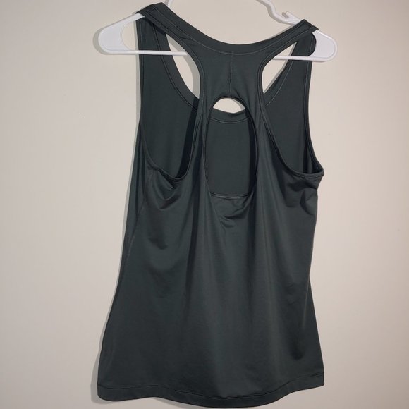 Athleta Cut Out Back Tank Top Size L Green - Picture 3 of 7